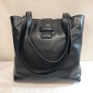 CHANEL Vintage Black Calf Leather Tote Bag